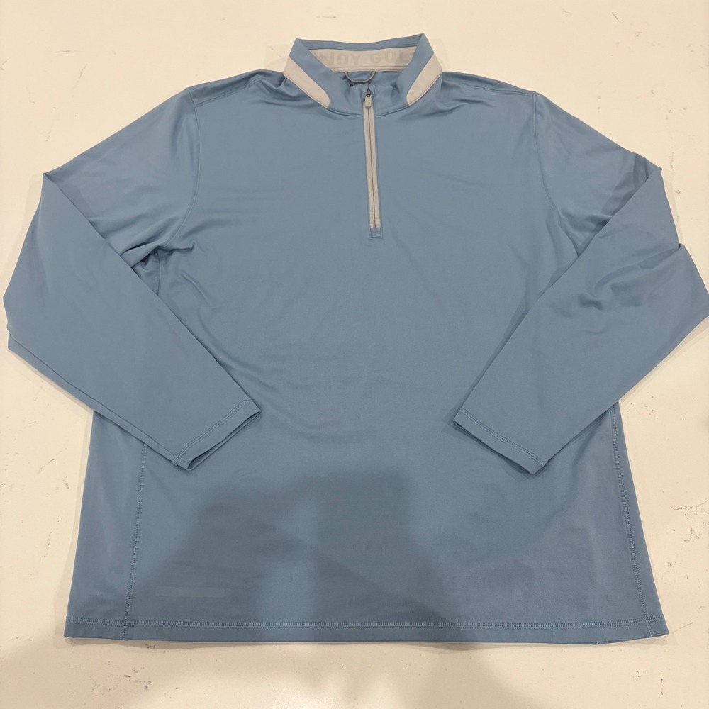 Puma Golf Mens XL Blue Quarter Zip Pullover Performance Long Sleeve Shirt